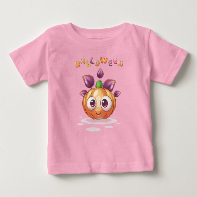 Camiseta Para Bebê Bela Abóbora Halloween Toddler (Frente)