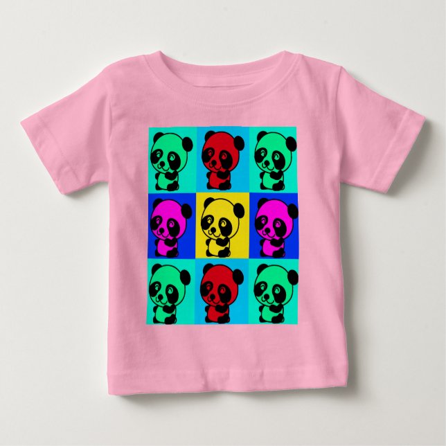 Camiseta Para Bebê Bela Arte De Urso De Panda (Frente)