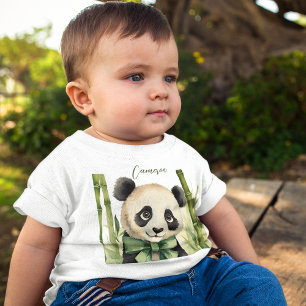 Camiseta Para Bebê Bela Bebê Panda Gênero Neutro