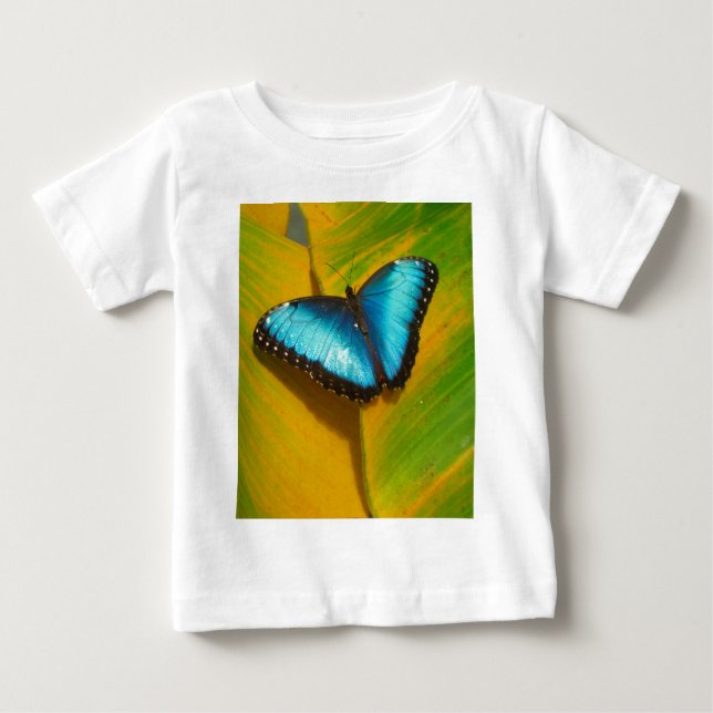 Camiseta Para Bebê Bela Borboleta Iridescente (Frente)
