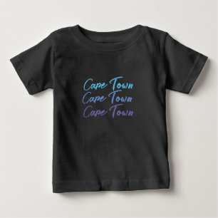 Camiseta Para Bebê Bela capa de texto colorida do bebê Cidade do Cabo