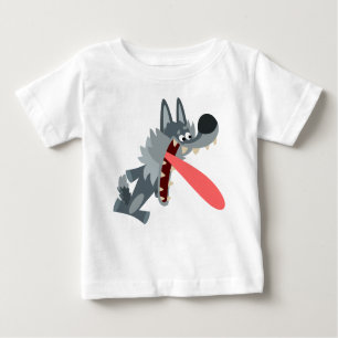 Camiseta Para Bebê Bela Caricatura Animada Wolf Baby T Shirt