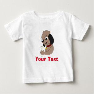 Camiseta Para Bebê Bela caricatura de cachorrinho