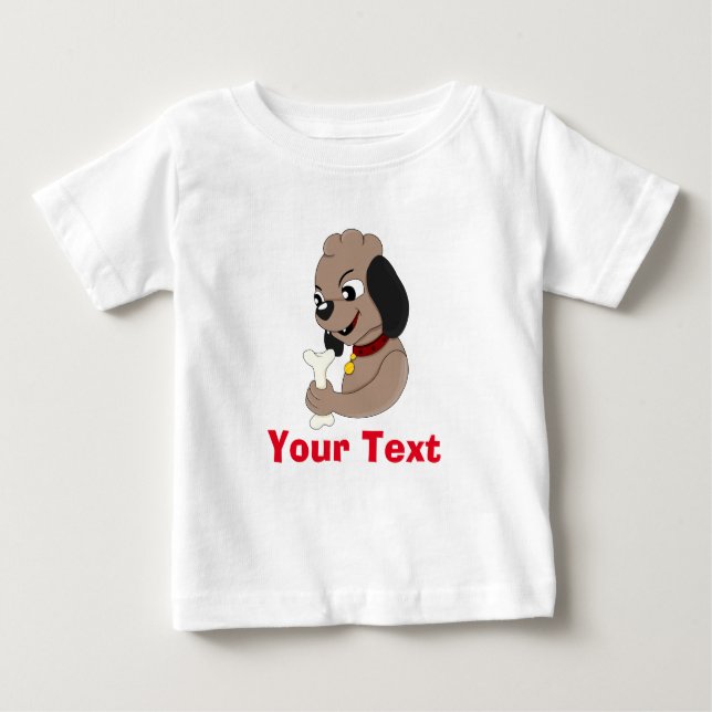 Camiseta Para Bebê Bela caricatura de cachorrinho (Frente)