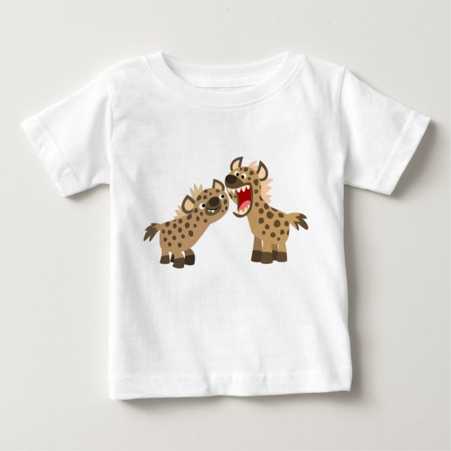 Camiseta Para Bebê Bela Caricatura De Teetos Grandes Hyenas Baby T-Sh (Frente)