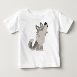 Camiseta Para Bebê Bela Caricatura De Wolf Baby T-Shirt