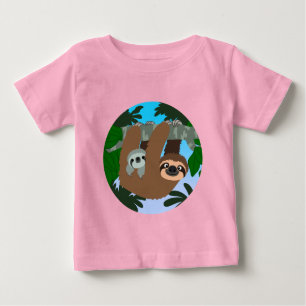 Camiseta Para Bebê Bela Caricatura Mãe Lama E Bebê