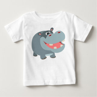 Camiseta Para Bebê Bela Caricatura Sorridente Hippo Baby T-Shirt