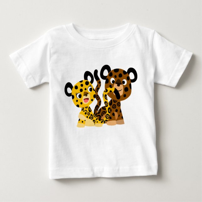 Camiseta Para Bebê Bela Cartoon Flirtativista Jaguars Bebê T-Shirt (Frente)