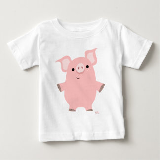 Camiseta Para Bebê Bela Cartoon Inquisitiva Porco Camiseta Bebê