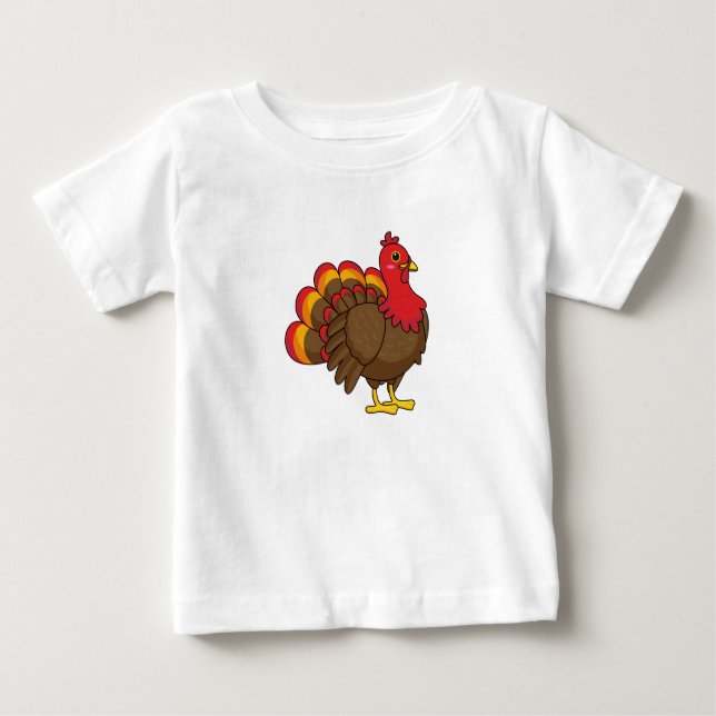 Camiseta Para Bebê Bela Cartoon Turquia (Frente)