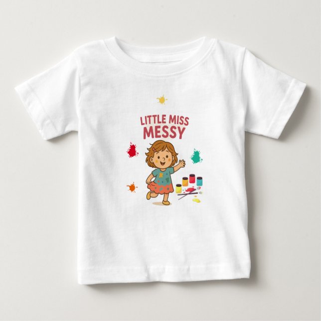 Camiseta Para Bebê Bela e Engraçada Tee Bebê - Pequena Senhorita Mens (Frente)