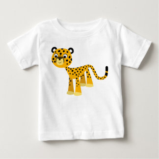 Camiseta Para Bebê Bela e Feliz Cartoon Cheetah Baby T-Shirt