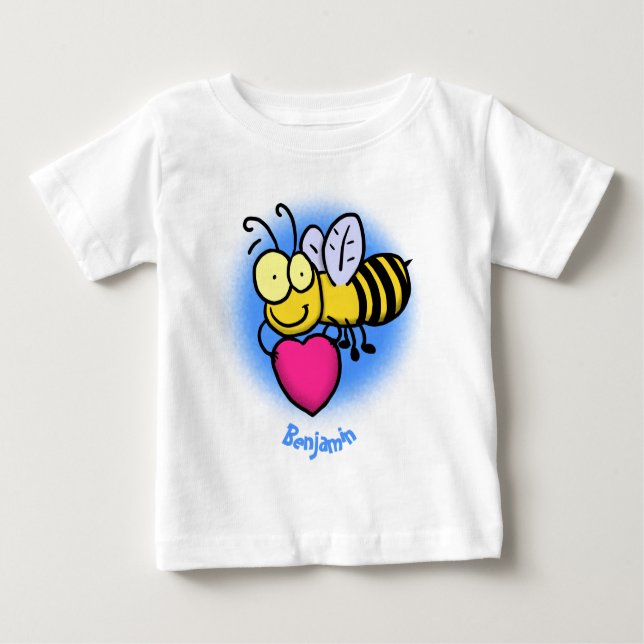 Camiseta Para Bebê Bela engraçada bonita com ilustração cardíaca (Frente)