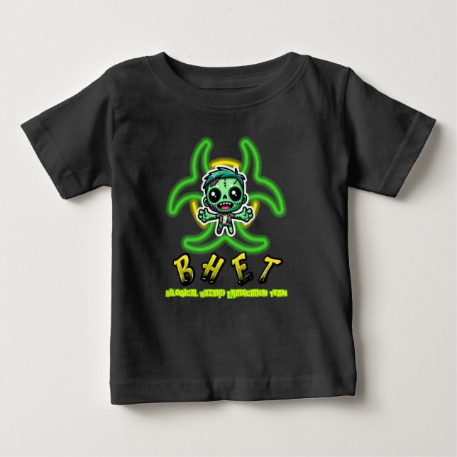 Camiseta Para Bebê Bela, engraçada teia zombie (Frente)
