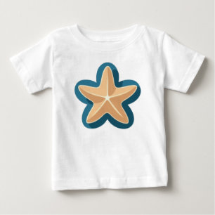 Camiseta Para Bebê Bela Estrela-do-Mar Amarela
