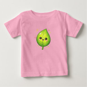 Camiseta Para Bebê Bela Folha Feliz Bebê Camiseta de Jersey Fino Desi
