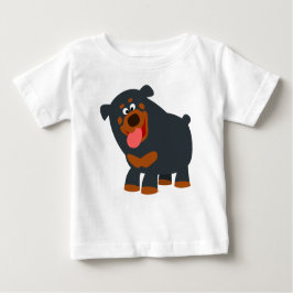 Camiseta Para Bebê Bela peça de desenho do Rottweiler Baby T-Shirt