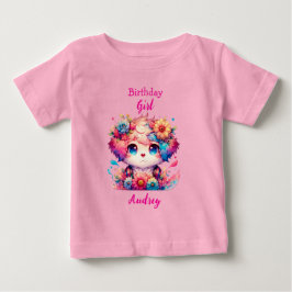 Camiseta Para Bebê Bela Rainbow Anime Cachorro Menina Personalizada