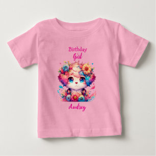 Camiseta Para Bebê Bela Rainbow Anime Cachorro Menina Personalizada