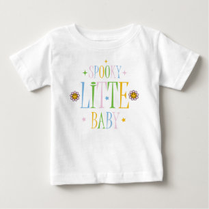Camiseta Para Bebê Bela Retrô Spooky Pequeno Dia das Bruxas
