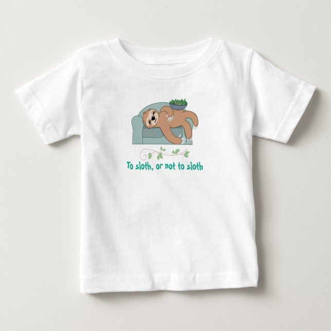 Camiseta Para Bebê Bela Sopa Dormindo Sendo Lpreguiçosa Selva tropica (Frente)