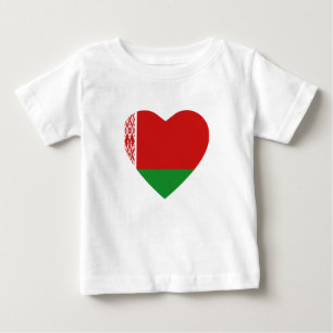 Camiseta Para Bebê Belarus Flag Heart-Shirt
