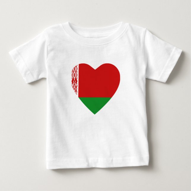 Camiseta Para Bebê Belarus Flag Heart-Shirt (Frente)
