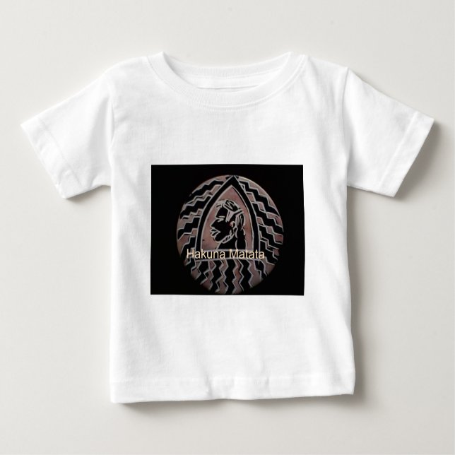 Camiseta Para Bebê Beleza Africana: Bongo Maasai Retrai Arte Tribal (Frente)