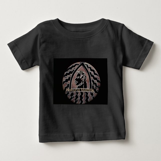 Camiseta Para Bebê Beleza Africana: Bongo Maasai Retrai Arte Tribal (Frente)