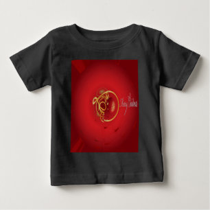 Camiseta Para Bebê Beliscos de Natal Vermelho têm um belo dia