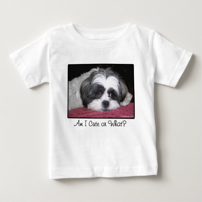 Camiseta Para Bebê Belle o cão de Shih Tzu (Frente)