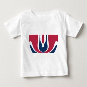 Camiseta Para Bebê Belo Abstrato de cor vermelho, branco, azul de tex
