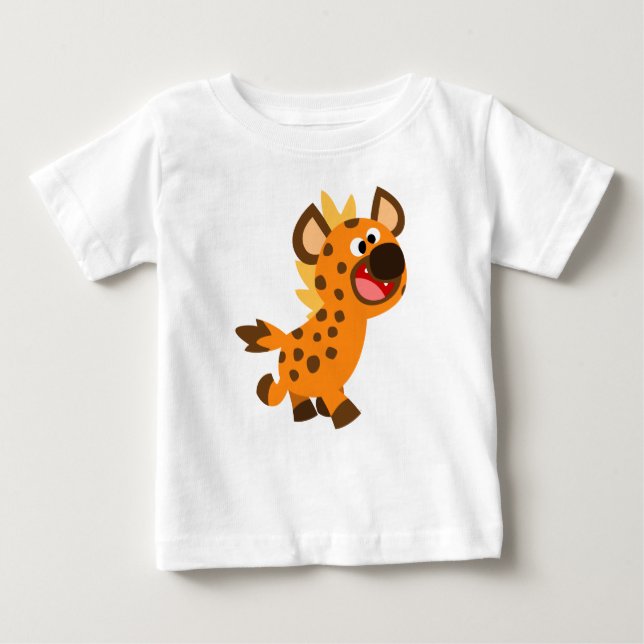 Camiseta Para Bebê Belo desenho animado Hyena Baby T-Shirt (Frente)