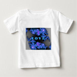 Camiseta Para Bebê Belo Design de Texto de Amor Azul Galático,