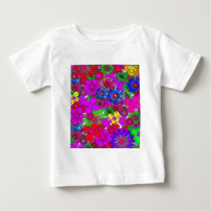 Camiseta Para Bebê Belo e colorido padrão floral incrível design a