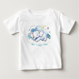 Camiseta Para Bebê Belo Elefante do Bebê na Lua -