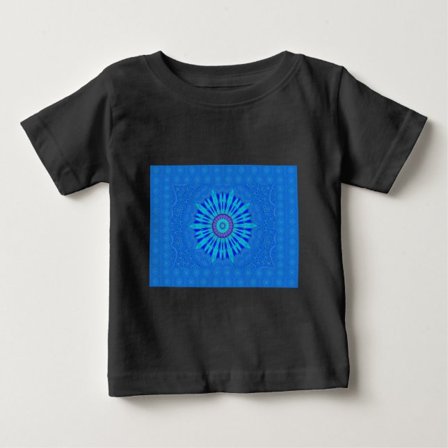Camiseta Para Bebê Belo Impressão de Arte Real Mandala (Frente)