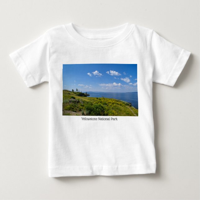Camiseta Para Bebê Belo Lago Yellowstone (Frente)