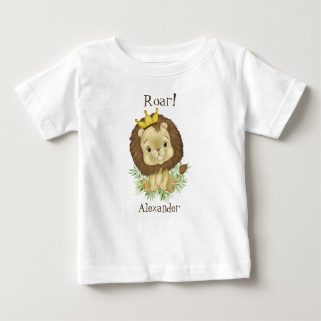 Camiseta Para Bebê Belo Leão-Leão-Rei-Água Estrada-Selva! (Frente)
