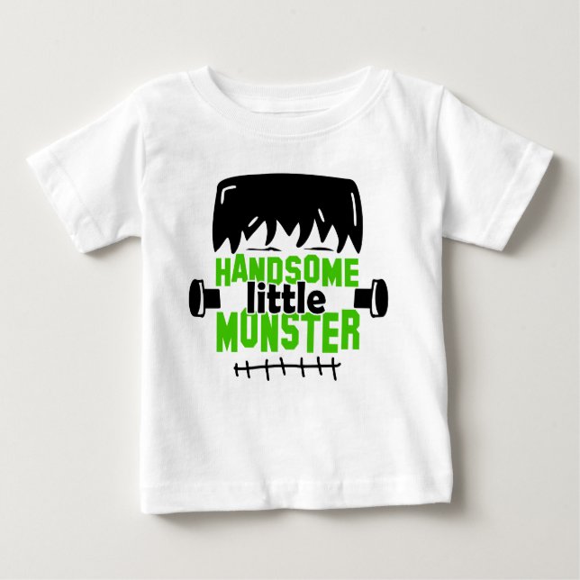 Camiseta Para Bebê Belo Monstro Frankenstein Halloween (Frente)