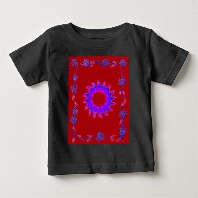 Camiseta Para Bebê Belo Motif Mehndi Art Design (Frente)