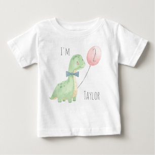 Camiseta Para Bebê Belo Namorado Dinossauro com 2 Anos