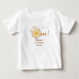 Camiseta Para Bebê Belo Ovo Frito de 1º Aniversário