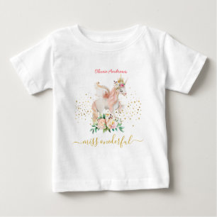 Camiseta Para Bebê Belo primeiro aniversario do Unicórnio