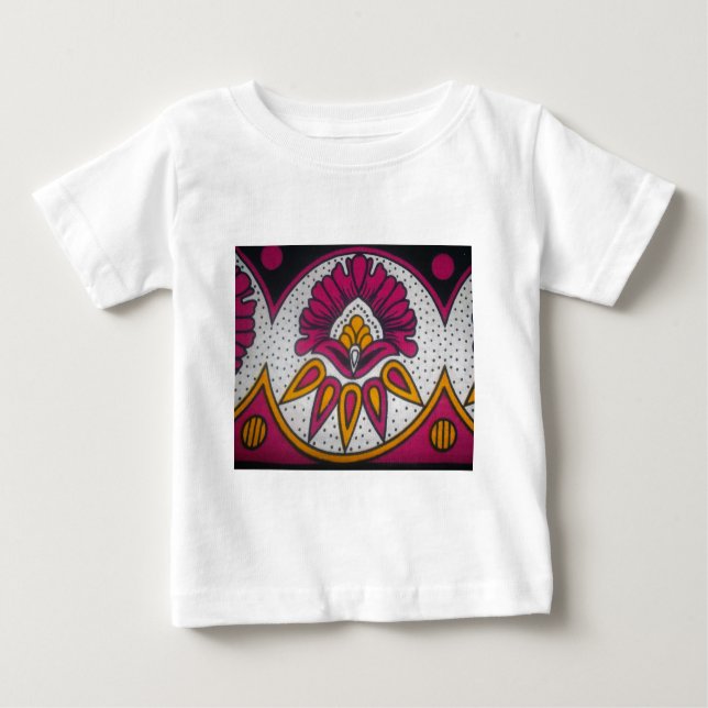 Camiseta Para Bebê Belo Tecido Africano  Motif Art Impressão (Frente)