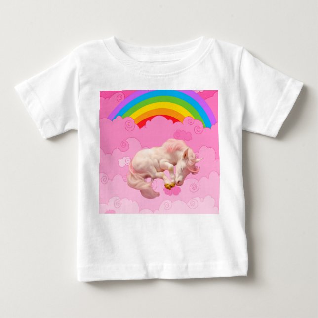 Camiseta Para Bebê Belo Unicórnio. (Frente)