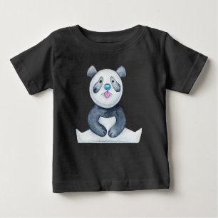 Camiseta Para Bebê Belo Urso De Panda Enganando A Língua Engraçado
