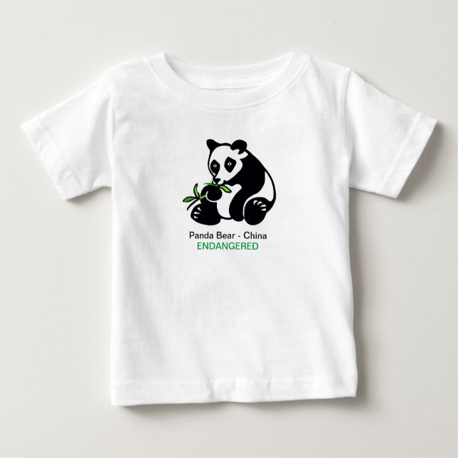 Camiseta Para Bebê Belo Urso PANDA - China - Amante de os animais - (Frente)