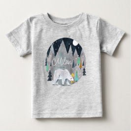 Camiseta Para Bebê Belo Urso Polar Cujo Inverno